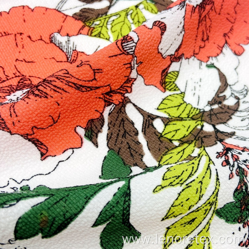 Polyester Woven Crepe Bubble Chiffon Print Fabric